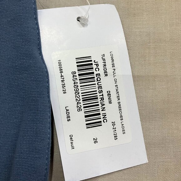 NWT TuffRider Women Size 26 Denim Equestrian Breeches Horse Riding Button Pants - Picture 6 of 13